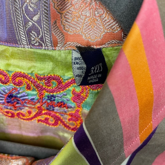 Robert Graham Vertical Line Floral Flip Cuff Classic Fit Men's 3XLT Button Shirt - Picture 8 of 12